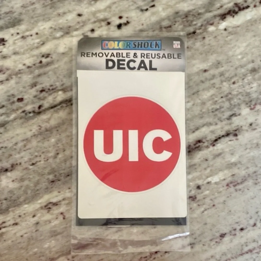 UIC | exterior vehicle window sticker University of IL at Chicago | reusable